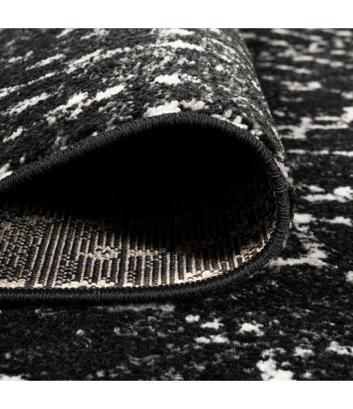 Moroccan HYPE Boho Vintage Diamond Black/Ivory 2 ft. x 8 ft. Runner Rug