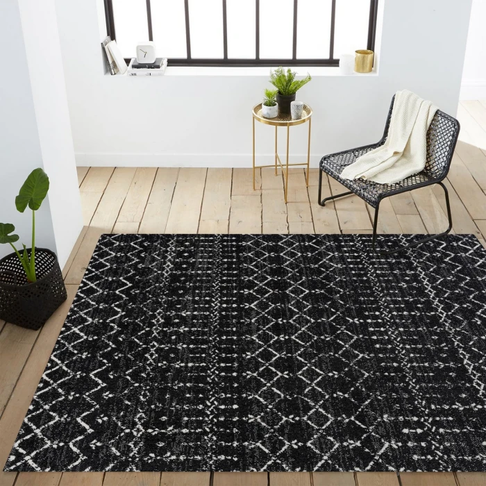 Jonathan Y MOROCCAN HYPE Black MOH101D 9ft. X 12ft. Rect. Rug