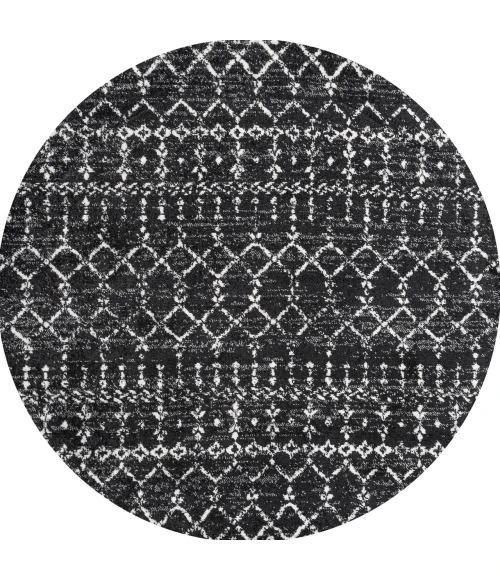 Jonathan Y MOROCCAN HYPE Black MOH101D 7ft. Round Rug