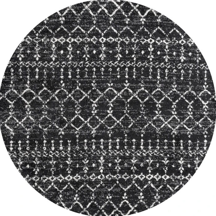Jonathan Y MOROCCAN HYPE Black MOH101D 6ft. Round Rug