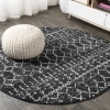 Jonathany Moroccan Hype MOH101D Black/Ivory Area Rug 5 ft. X 5 ft. Round