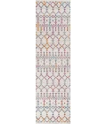 Moroccan HYPE Boho Vintage Diamond Ivory/Multi 2 ft. x 8 ft. Runner Rug