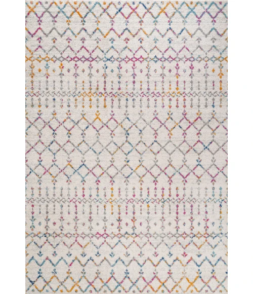 Moroccan HYPE Boho Vintage Diamond Ivory/Multi 5 ft. x 8 ft. Area Rug