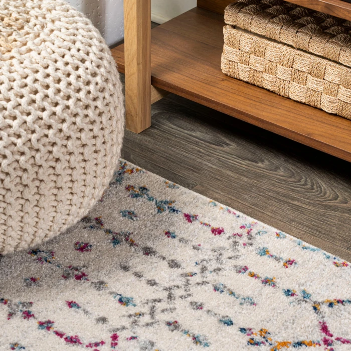Moroccan HYPE Boho Vintage Diamond Ivory/Multi 3 ft. x 5 ft. Area Rug