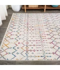 Moroccan HYPE Boho Vintage Diamond Ivory/Multi 5 ft. x 8 ft. Area Rug