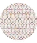 Moroccan HYPE Boho Vintage Diamond Ivory/Multi 5' Round Area Rug