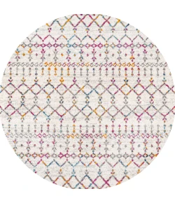 Jonathany Moroccan Hype MOH101E Ivory/Multi Area Rug 5 ft. X 5 ft. Round