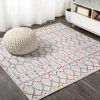 Jonathany Moroccan Hype MOH101E Ivory/Multi Area Rug 5 ft. X 5 ft. Square