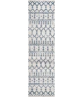 Moroccan HYPE Boho Vintage Diamond Cream/Navy 2 ft. x 8 ft. Runner Rug