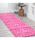 Moroccan HYPE Boho Vintage Diamond Fuchsia/Ivory 2 ft. x 8 ft. Runner Rug