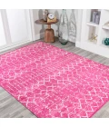 Moroccan HYPE Boho Vintage Diamond Fuchsia/Ivory 8 ft. x 10 ft. Area Rug