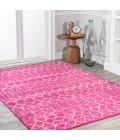 Moroccan HYPE Boho Vintage Diamond Fuchsia/Ivory 8 ft. x 10 ft. Area Rug