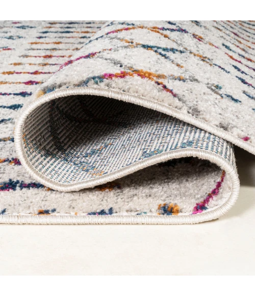 Moroccan Hype Boho Vintage Diamond Cream/Multi 2 ft. x 8 ft. Runner Rug