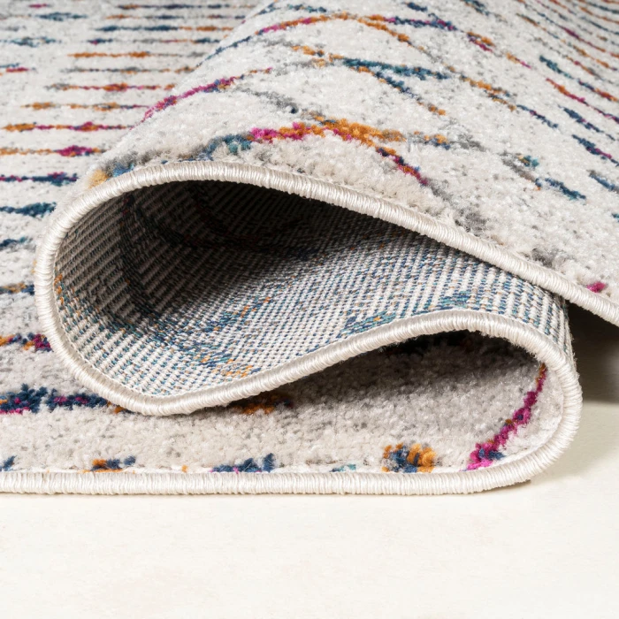 Moroccan Hype Boho Vintage Diamond Cream/Multi 2 ft. x 8 ft. Runner Rug