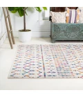 Moroccan HYPE Boho Vintage Diamond Cream/Multi 5 ft. x 8 ft. Area Rug