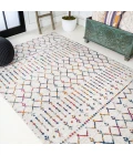 Moroccan HYPE Boho Vintage Diamond Cream/Multi 5 ft. x 8 ft. Area Rug