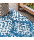 Moroccan HYPE Boho Vintage Tribal Blue/White 4 ft. x 6 ft. Area Rug