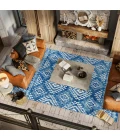 Moroccan HYPE Boho Vintage Tribal Blue/White 4 ft. x 6 ft. Area Rug