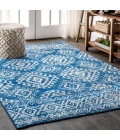 Moroccan HYPE Boho Vintage Tribal Blue/White 4 ft. x 6 ft. Area Rug