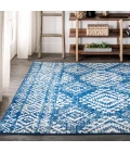 Moroccan HYPE Boho Vintage Tribal Blue/White 4 ft. x 6 ft. Area Rug