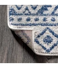 Moroccan HYPE Boho Vintage Tribal Cream/Blue 2 ft. x 8 ft. Runner Rug