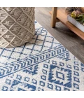 Moroccan HYPE Boho Vintage Tribal Cream/Blue 2 ft. x 8 ft. Runner Rug