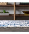 Moroccan HYPE Boho Vintage Tribal Cream/Blue 2 ft. x 8 ft. Runner Rug