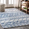 Jonathany Moroccan Hype MOH103A Cream/Blue Area Rug 3 ft. X 5 ft. Rectangle