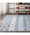 Moroccan HYPE Boho Vintage Tribal Cream/Blue 3 ft. x 5 ft. Area Rug