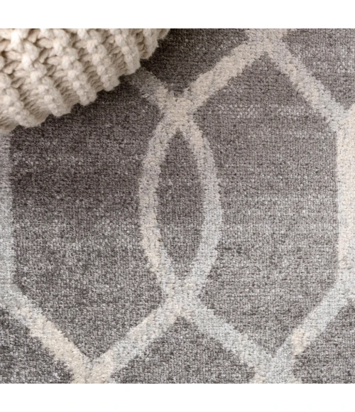 Asilah Ogee Fretwork Dark Gray/Cream 2 ft. x 8 ft. Runner Rug