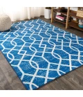 Asilah Ogee Fretwork Blue/Gray 5 ft. x 8 ft. Area Rug
