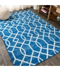 Asilah Ogee Fretwork Blue/Gray 5 ft. x 8 ft. Area Rug