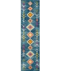 Tribal Love Geometric Dark Blue/Multi 2 ft. x 8 ft. Runner Rug