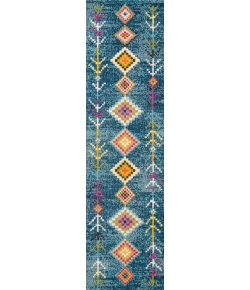 Jonathany Moroccan Hype MOH105A Dark Blue/Multi Area Rug 2 ft. 3 in. X 8 ft. Runner