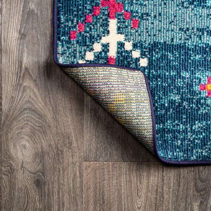 Tribal Love Geometric Dark Blue/Multi 8 ft. x 10 ft. Area Rug