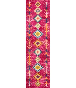 Jonathany Moroccan Hype MOH105B Pink/Multi Area Rug 2 ft. 3 in. X 8 ft. Runner