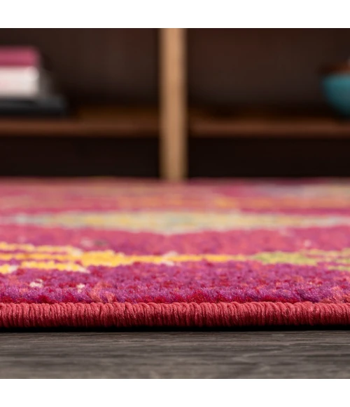 Tribal Love Geometric Pink/Multi 2 ft. x 8 ft. Runner Rug