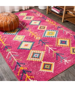 Jonathany Moroccan Hype MOH105B Pink/Multi Area Rug 5 ft. 3 in. X 7 ft. 6 in. Rectangle