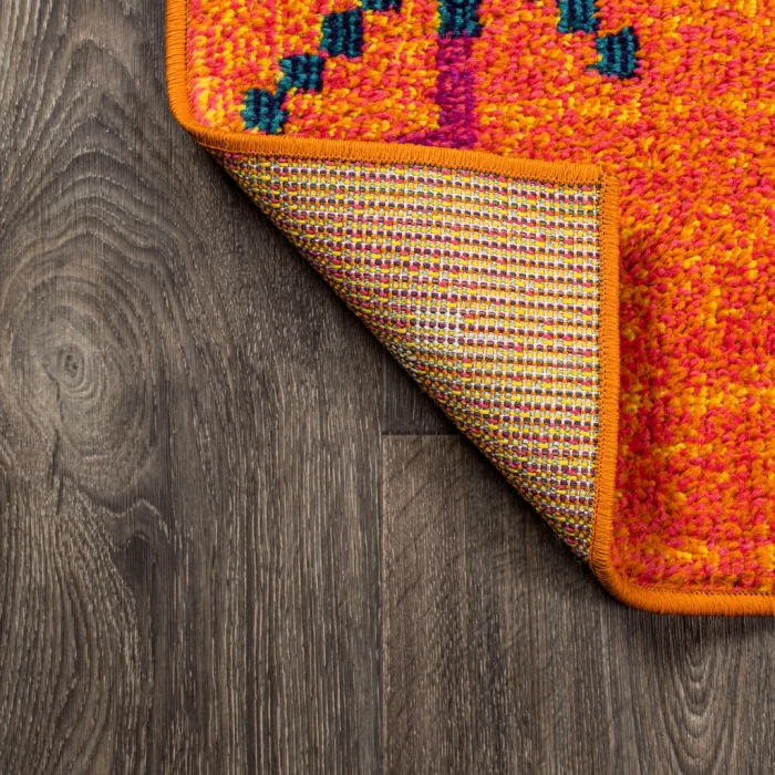 Tribal Love Geometric Orange/Multi 3 ft. x 5 ft. Area Rug