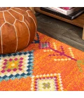 Tribal Love Geometric Orange/Multi 5 ft. x 8 ft. Area Rug
