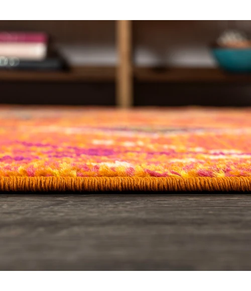 Tribal Love Geometric Orange/Multi 2 ft. x 8 ft. Runner Rug