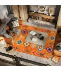 Tribal Love Geometric Orange/Multi 5 ft. x 8 ft. Area Rug