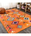 Tribal Love Geometric Orange/Multi 5 ft. x 8 ft. Area Rug