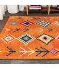 Tribal Love Geometric Orange/Multi 5 ft. x 8 ft. Area Rug