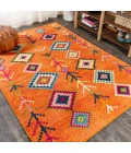 Tribal Love Geometric Orange/Multi 5 ft. x 8 ft. Area Rug