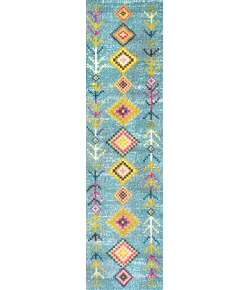 Jonathany Moroccan Hype MOH105D Light Blue/Multi Area Rug 2 ft. 3 in. X 8 ft. Runner