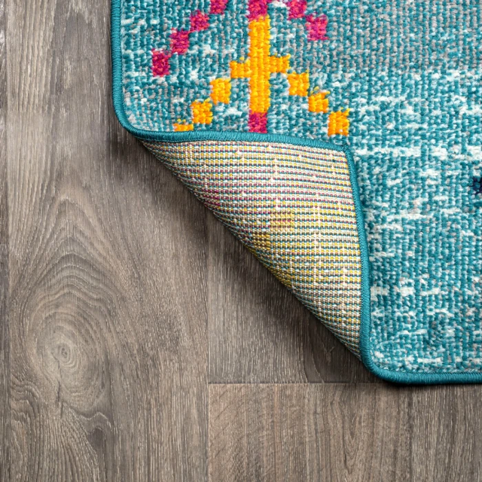 Tribal Love Geometric Light Blue/Multi 4 ft. x 6 ft. Area Rug