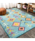 Tribal Love Geometric Light Blue/Multi 3 ft. x 5 ft. Area Rug