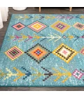Tribal Love Geometric Light Blue/Multi 3 ft. x 5 ft. Area Rug