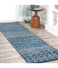 Arta Moroccan Vintage Geometric Rug Navy/Cream 2 ft. x 8 ft. Runner Rug